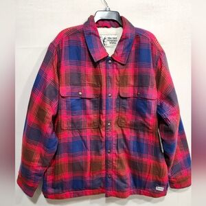 Marmot Mountain Works NWT Ridgefield Sherpa Flannel‎ Shirt Jacket Red Mens XXL